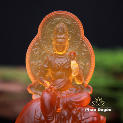 Alternative view of Tượng Để Xe Phồ Hiền Bồ Tát Bằng Lưu Ly, Cao 12cm