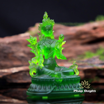 Alternative view of Tượng Tara Bằng Lưu Ly Màu Xanh, Cao 9.5cm