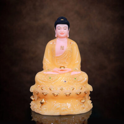 Tượng Phật Thích Ca Ngồi Non Nước, Bột Đá Thạch Anh, Cao 40-48cm