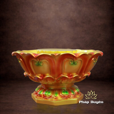 Alternative view of Chậu Tắm Phật Hoa Sen Viền Nổi Loại Nhỏ, Chất Liệu Composite, Đường Kính 47cm (Chưa Có Tượng)