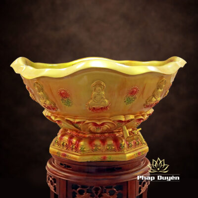 Alternative view of Chậu Tắm Phật Hoa Sen Viền Nổi Size Lớn, Chất Liệu Composite, Đường Kính 95cm, Cao 50cm (Chưa Có Tượng)