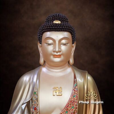 Alternative view of Tượng Thích Ca Mâu Ni Bằng Đồng Men Cổ Mẫn Bảo, Cao 40cm, Cao 48cm