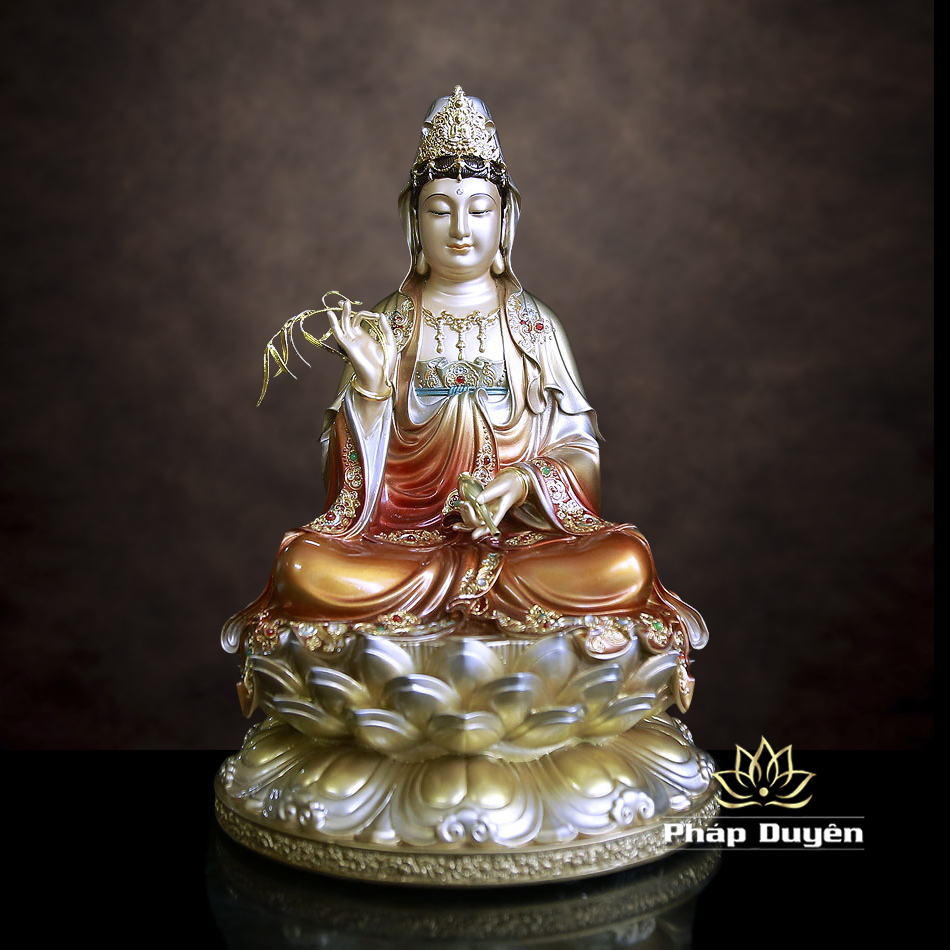 Tượng Quan Âm Ngồi Đài Sen, Bằng Đồng Sơn Cổ, Cao 30cm - 60cm - ảnh 10