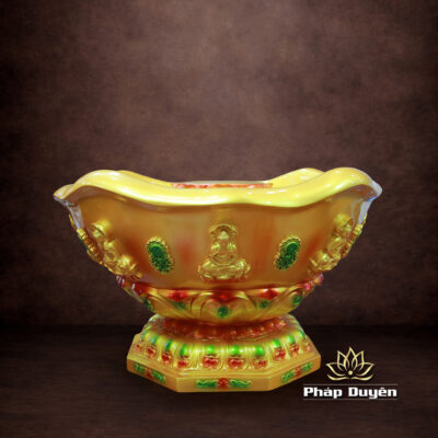 Alternative view of Chậu Tắm Phật Hoa Sen Viền Nổi Size Trung, Chất Liệu Composite (Giá Chưa Bao Gồm Tượng)
