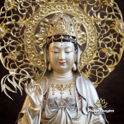Hình ảnh bổ sung của Tượng Quan Âm Ngồi, Chất Liệu Đồng, Sơn Men Cổ, Nhiều Kích Thước