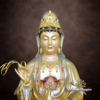 Tượng Quan Âm Bồ Tát Bằng Đồng, Sơn Men Cổ Mẫn Bảo, Không Lá Đề, Cao 30cm - 66cm - ảnh 1