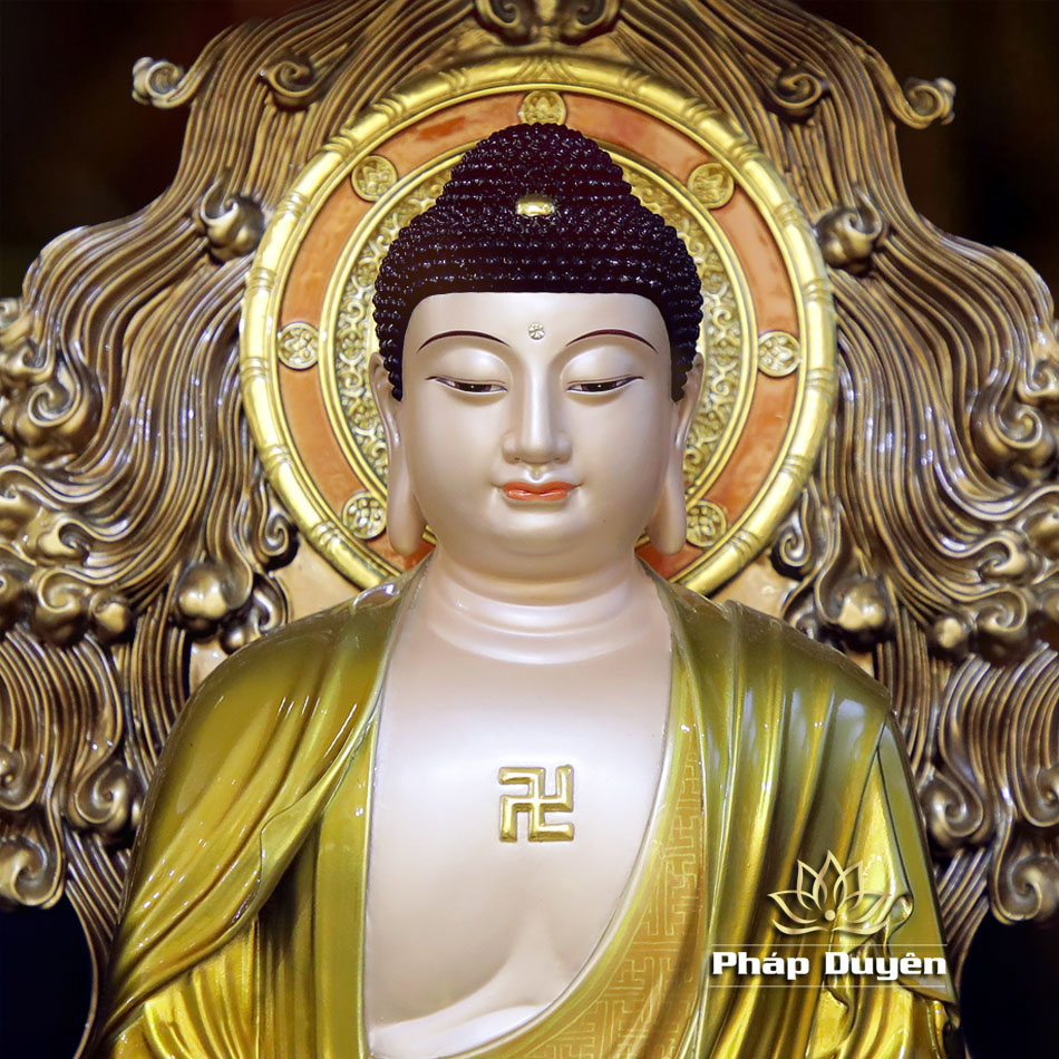 Tượng Phật A Di Đà Ngồi Non Nước, Bằng Đồng, Có Lọng Che, Nhiều Kích Thước - ảnh 6