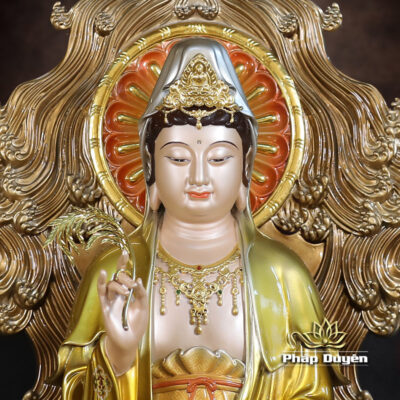 Hình ảnh bổ sung của Tượng Quan Âm Bồ Tát Ngồi Non Nước, Bằng Đồng, Có Lọng Che, Nhiều Kích Thước