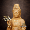 Tượng Bồ Tát Quan Âm, Gỗ Hương Chương (Long Não) Điểm Vàng, Nhiều Kích Thước - ảnh 2