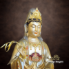 Tượng Quan Âm Bồ Tát Bằng Đồng, Sơn Men Cổ Mẫn Bảo, Không Lá Đề, Cao 30cm - 66cm - ảnh 2