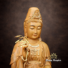 Tượng Bồ Tát Quan Âm, Gỗ Hương Chương (Long Não) Điểm Vàng, Nhiều Kích Thước - ảnh 3