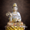 Tượng Quan Âm Ngồi, Bằng Đồng Men Cổ Viền Vàng Mẫn Bảo, Cao 30cm - 60cm - ảnh 3