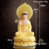 Tượng Quan Âm Bồ Tát Ngồi Đài Sen Bằng Bột Đá Thạch Anh Viền Vàng, Cao 48-66cm - ảnh 6