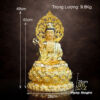 Tượng Quan Âm Đồng Dát Vàng Ấn Bảo, Cao 40cm (Tổng Lá Đề 48cm) - ảnh 6