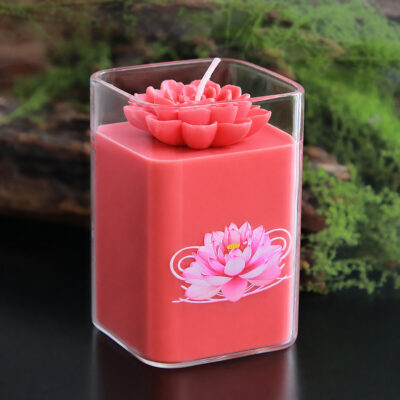 Nến Cốc Vuông Thủy Tinh Tịnh An, Màu Đỏ