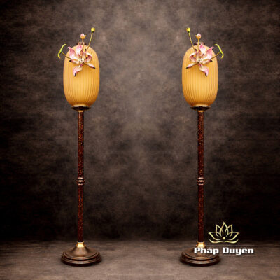 Alternative view of Đôi Đèn Lưu Ly Bồ Đề Tâm, Thân Đồng, Cao 156cm