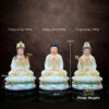 Tượng Tây Phương Tam Thánh Ngồi, Bột Đá Trắng Viền Vàng, Đế Non Nước 12# - Ảnh 14