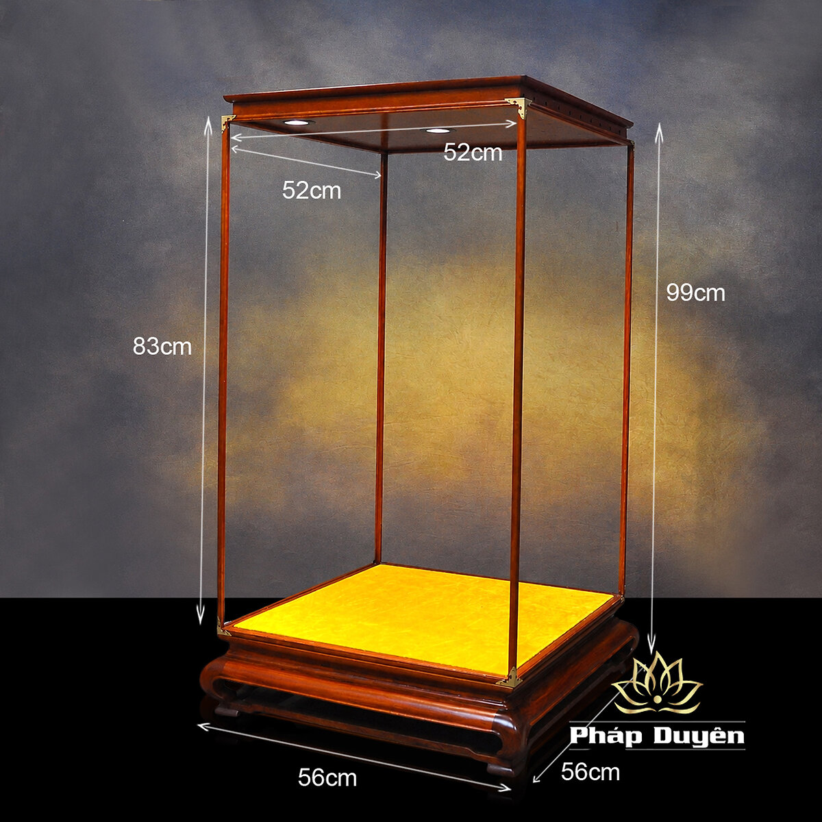Tủ Kính Trưng Bày Cỡ Lớn, Gỗ Hương Lào, Có Đèn LED, Kích Thước Theo Yêu Cầu - ảnh 8
