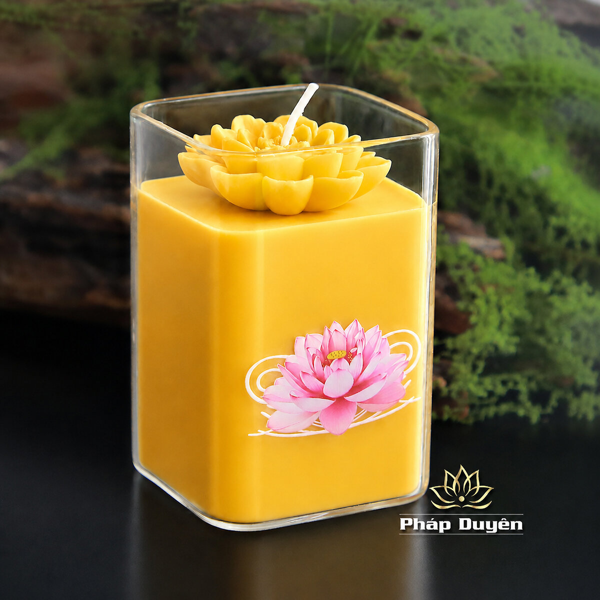 Nến Cốc Vuông Thủy Tinh Tịnh An, Màu Vàng - ảnh 5