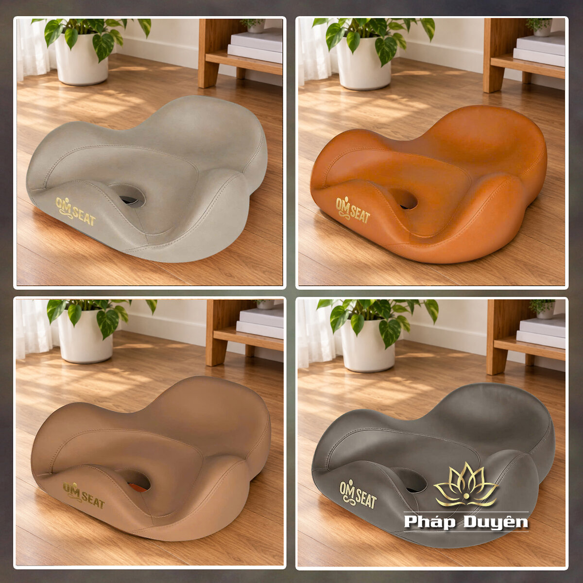 Ghế Ngồi Thiền OM SEAT, Màu Vàng Bò, Vàng Đất, Màu Nâu, Size 59X59X22, 65x64x23, - ảnh 10