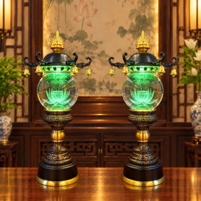 Đèn Cầu Nắp Ô Thân Đồng, Màu Đen 16#