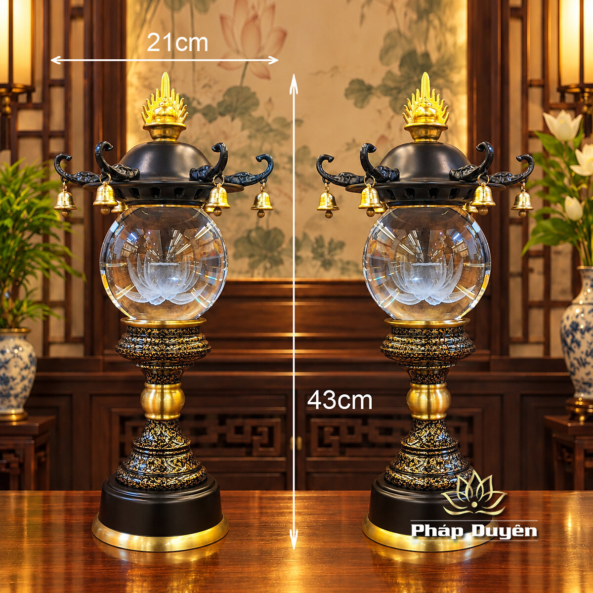 Đèn Cầu Nắp Ô Thân Đồng, Màu Đen 16# - ảnh 8